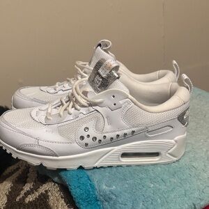 White and Silver Futura Max 90 NIke Max 90 Sneakers